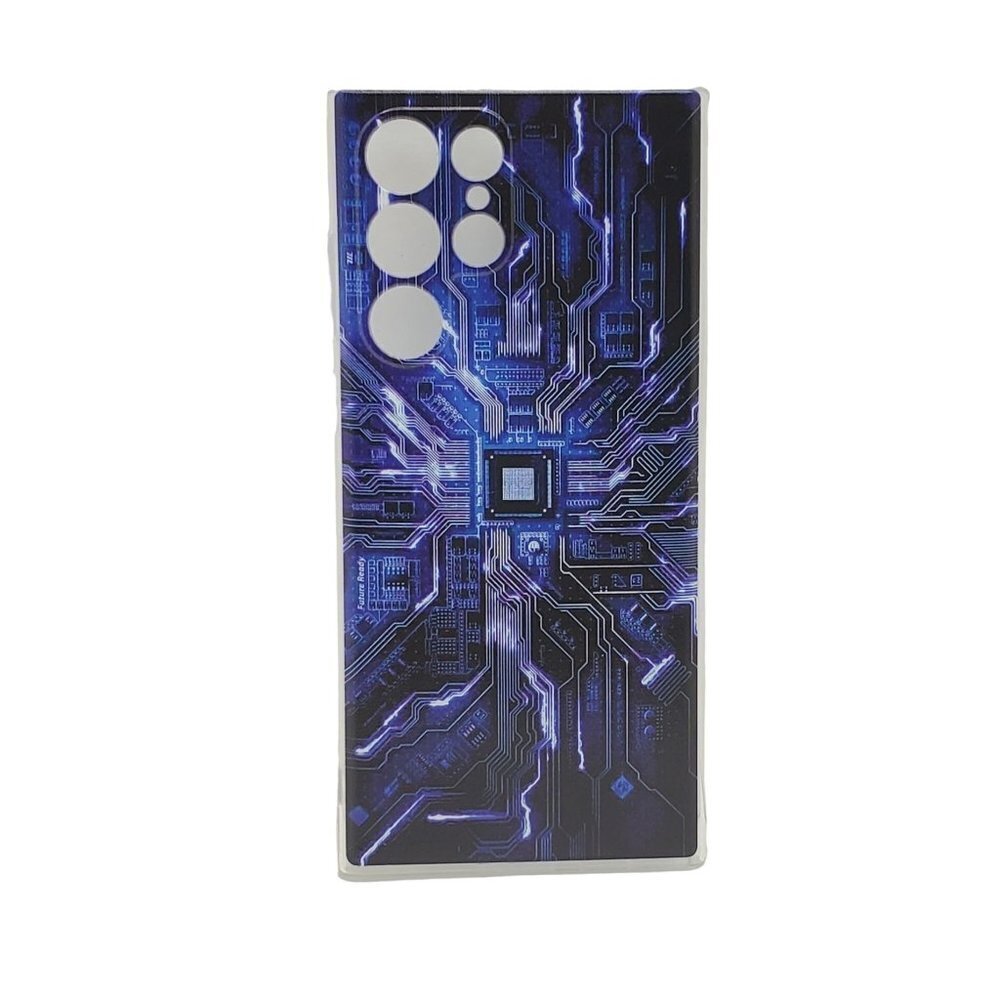 Galaxy S22 Ultra Circuit Board Phone Case Blue